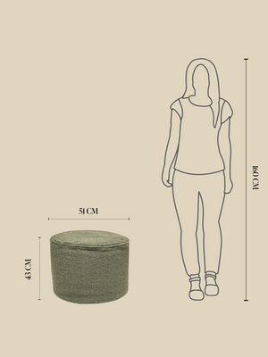 Oliva Green Pouffe