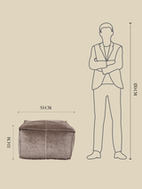 Verdure Grey Cotton Pouffe