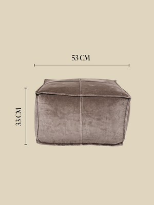 Verdure Grey Cotton Pouffe