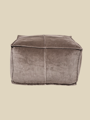 Verdure Grey Cotton Pouffe