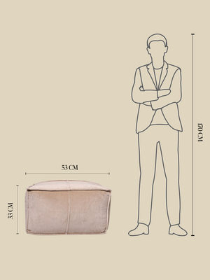 Verdure Beige Cotton Pouffe