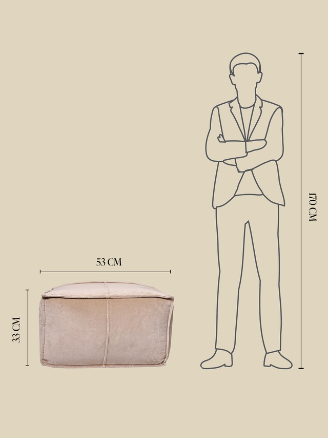 Verdure Beige Cotton Pouffe