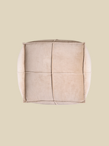 Verdure Beige Cotton Pouffe