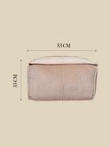 Verdure Beige Cotton Pouffe