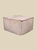Verdure Beige Cotton Pouffe