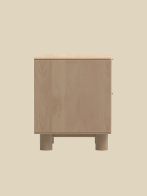 Aurea Burl Two Drawer Bedside Table - Natural