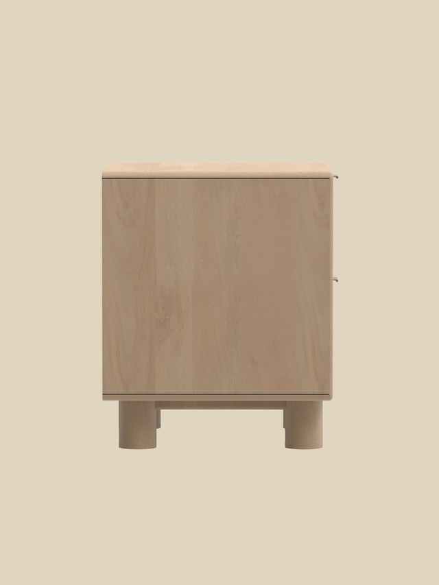 Aurea Burl Two Drawer Bedside Table - Natural
