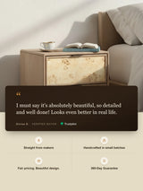 Aurea Burl Two Drawer Bedside Table - Natural