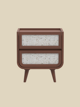 Kael Two Drawer Bedside Table - Walnut