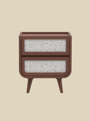 Kael Two Drawer Bedside Table - Walnut