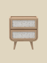 Kael Two Drawer Bedside Table - Natural