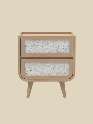Kael Two Drawer Bedside Table - Natural