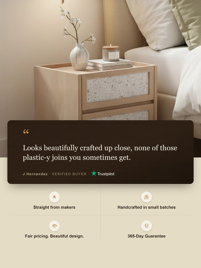 Kael Two Drawer Bedside Table - Natural