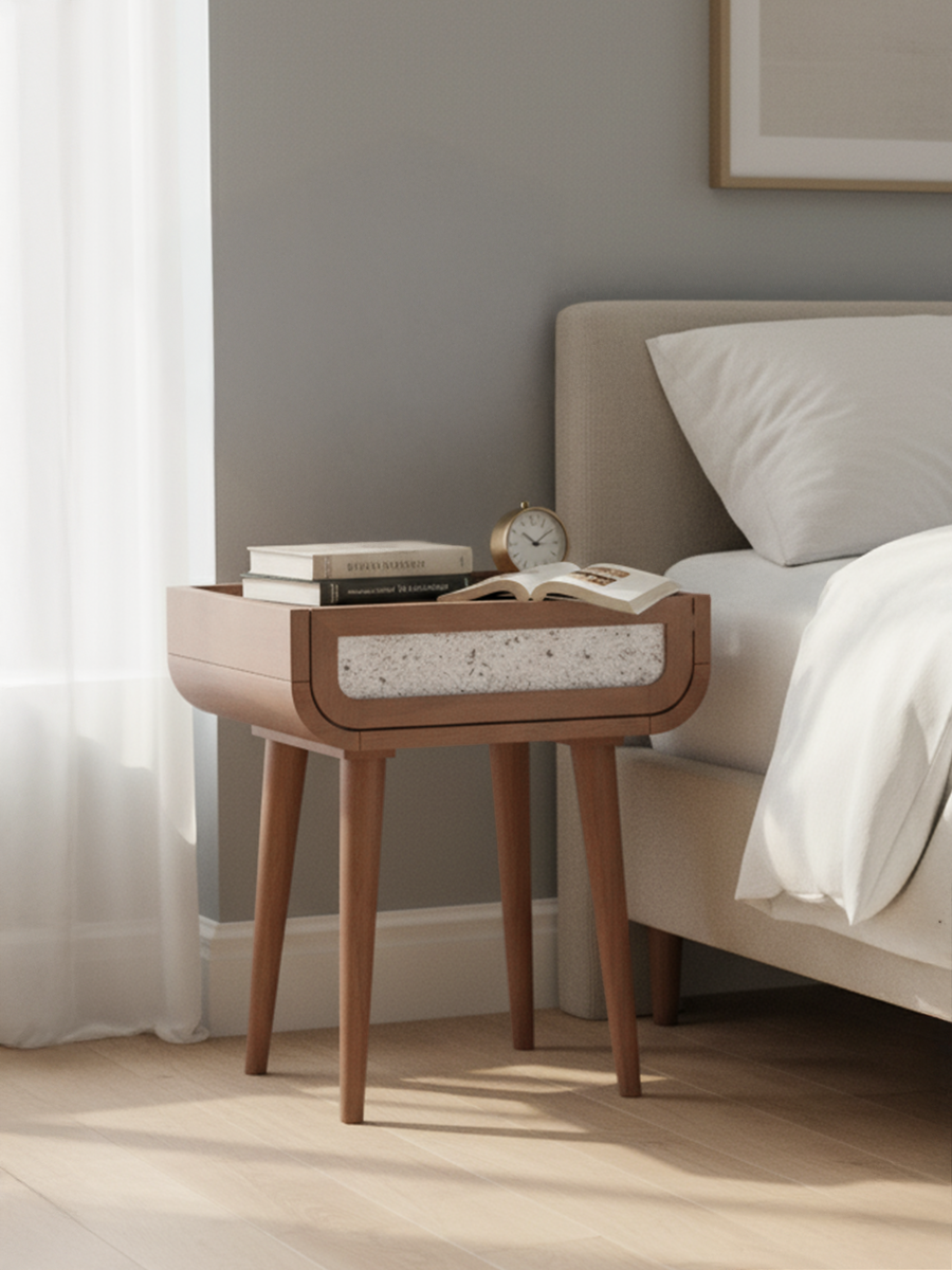 Kael Bedside Table - Walnut