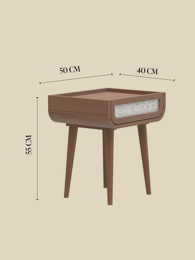 Kael Bedside Table - Walnut