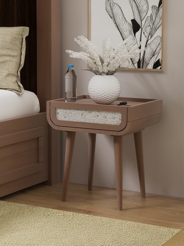 Kael Bedside Table - Walnut