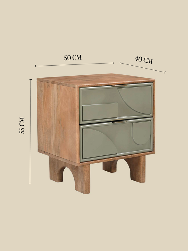 Verde Two Drawer Bedside Table