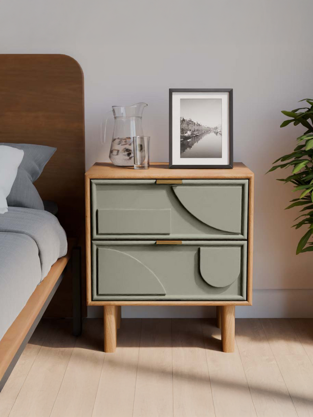 Verde Two Drawer Bedside Table