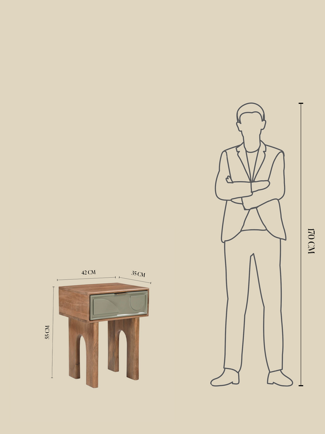 Verde One Drawer Bedside Table