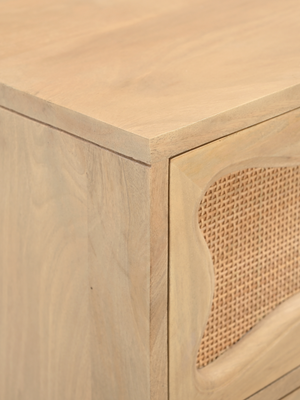 Carlo Two Drawer Bedside Table With Cane