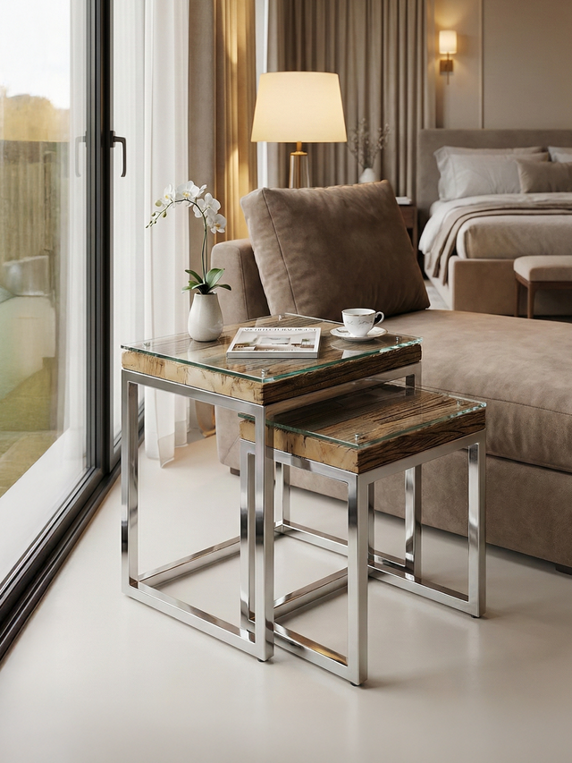 Yuki Reclaimed Wood Nesting Side Tables