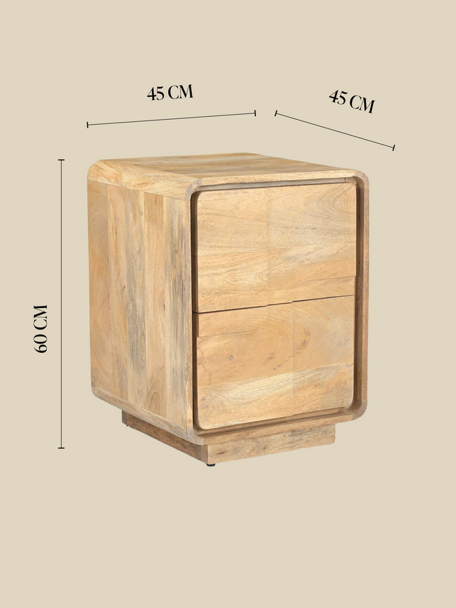 Aura Two Drawer Bedside Table