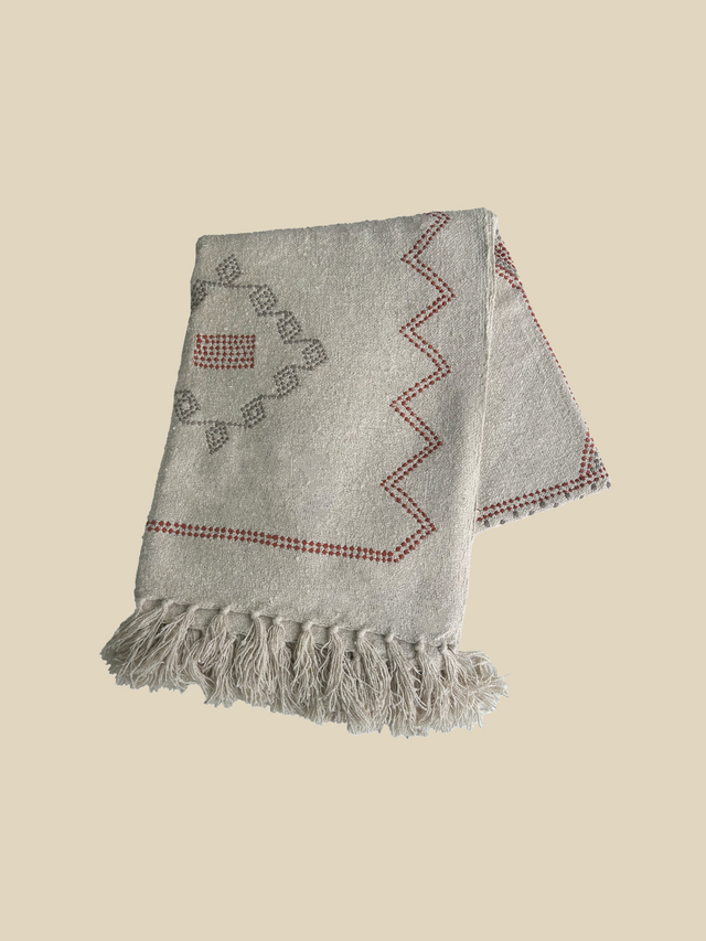 Ivy Embroidered Cotton Throw