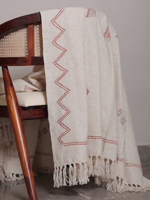 Ivy Embroidered Cotton Throw