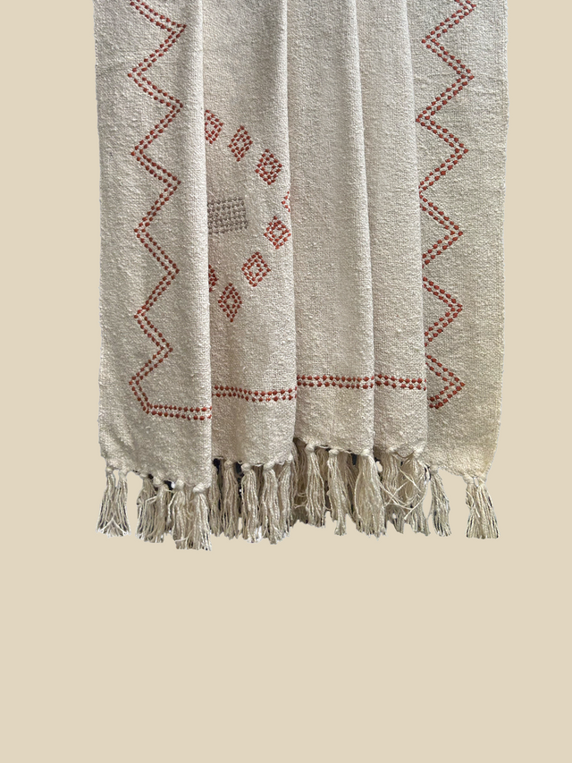 Ivy Embroidered Cotton Throw