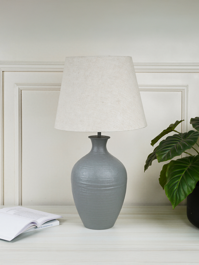 James Grey Metal Table Lamp