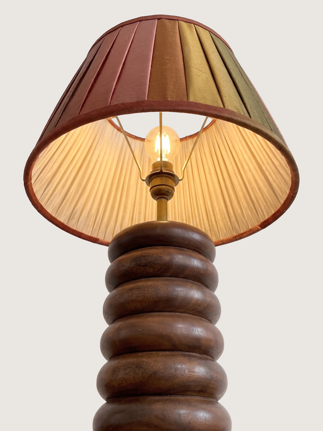 Teresa Silk Ombre Lampshade with Sculptural Mango Wood Base