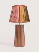 Teresa Silk Ombre Lampshade with Fluted Mango Wood Base