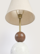 Tim Cotton Lampshade with Mango Wood & Marble Dome Base