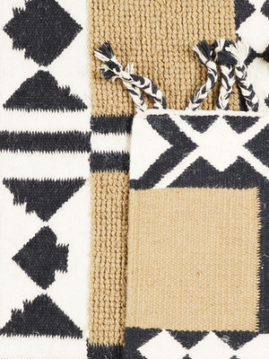 Trudy Hand-woven Wool Geometric Rug - Beige
