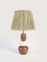 Vadim Silk Striped Lampshade with Mini Pebble Base