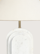 Vila Cotton Lampshade with Geometric Marble Base