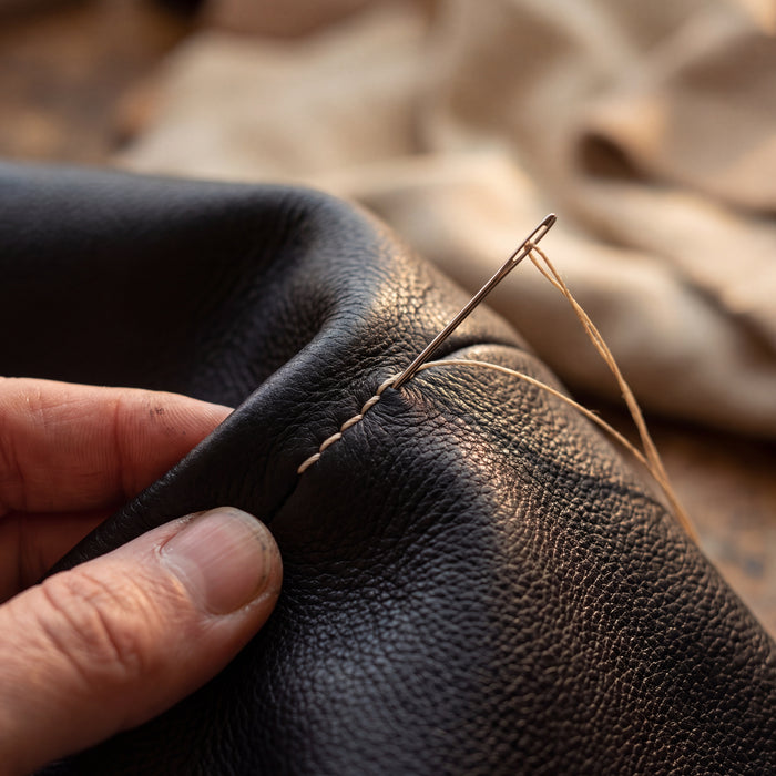 Full-grain leather and suede