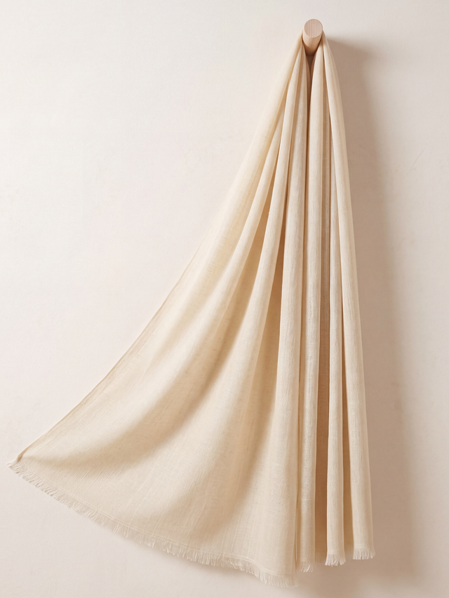 Sri Cashmere Wool Scarf - Cream