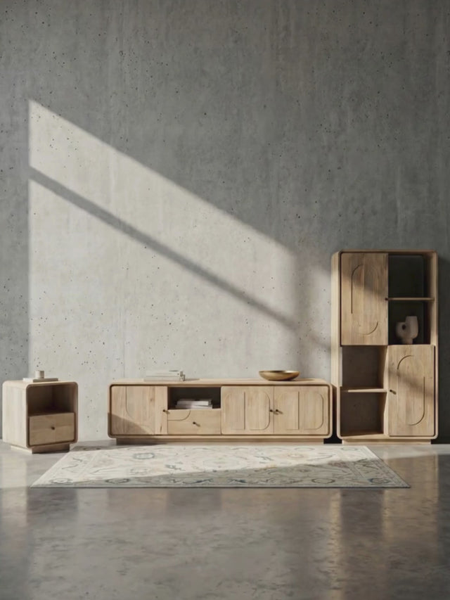 Luce Mango Wood One Drawer Bedside Table